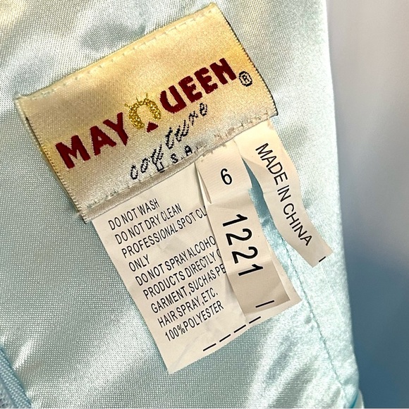 NWT Blue Beaded Illusion Tulle Prom / Formal / Cocktail Dress- Sz 6 - Picture 11 of 15